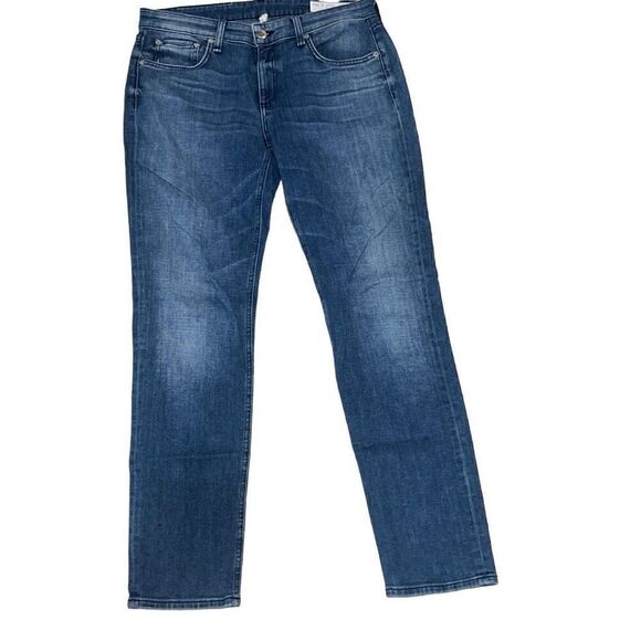 Rag & Bone Dre Low-Rise Slim Boyfriend Sapphire Denim Jeans FLAW sz 27 - Picture 2 of 10